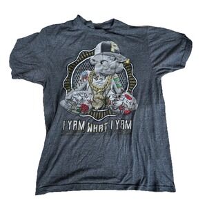 Popeye The Sailorman I Yam What I Yam Men's‎ gray T-Shirt Size Medium